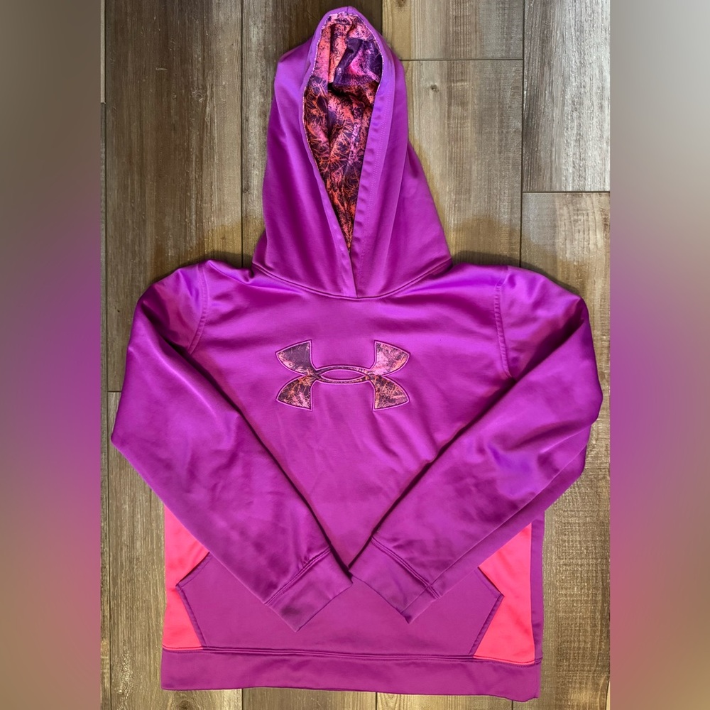 Under Armour Girls Hoodie Pullover Jacket Purple Pink Size Youth Xtra Large
